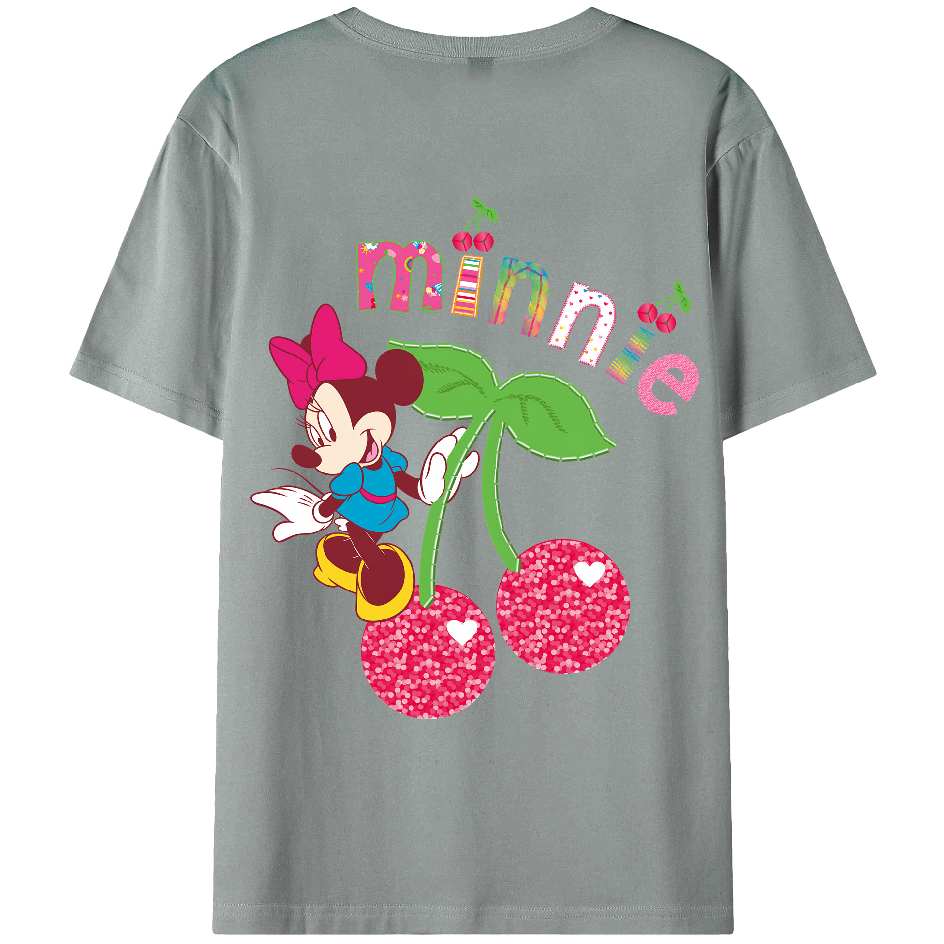 （画像用） ミッキーマウス Mickey Mouse 綿100％ メンズ半袖Tシャツ（バックプリント） 通気性